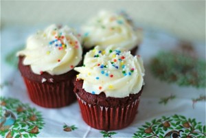 Mini Red-Velvet Cupcakes with Cream Cheese Frosting